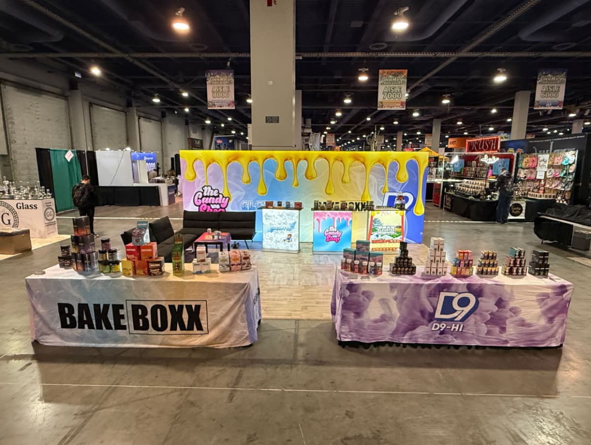 BakeBoxx trade show booth showcasing our premium products