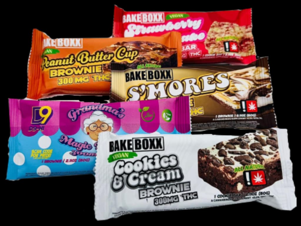 BakeBoxx quality control process showing in-house production, lab testing, and fresh packaging of edibles