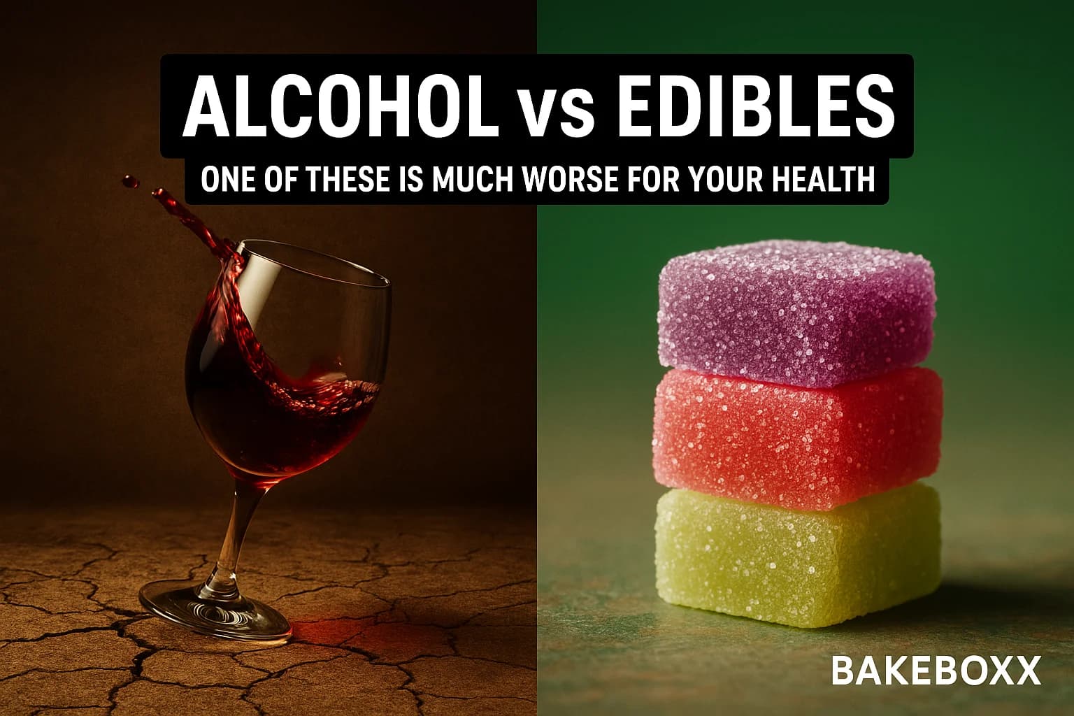 Alcohol vs Edibles One of These Is Much Worse for Your Health π·πͺ - BakeBoxx blog article